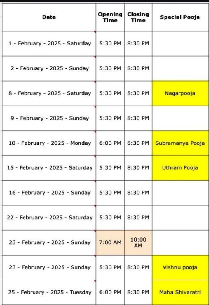 February 2025 Schedule